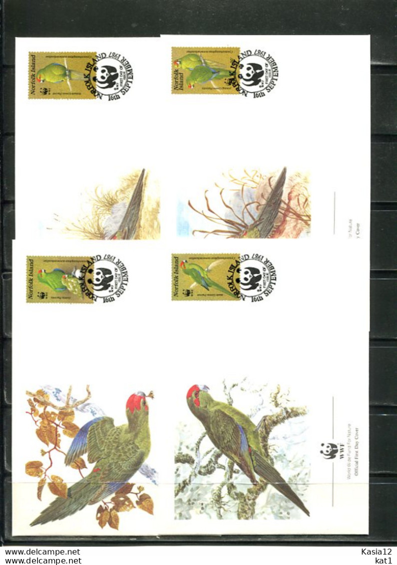 A51464)WWF-FDC Vogel: Norfolk-Inseln 421 - 424 - FDC