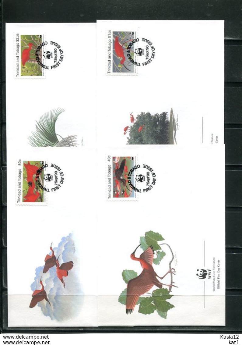 A51474)WWF-FDC Vogel: Trinidad + Tobago 596 - 599 - FDC