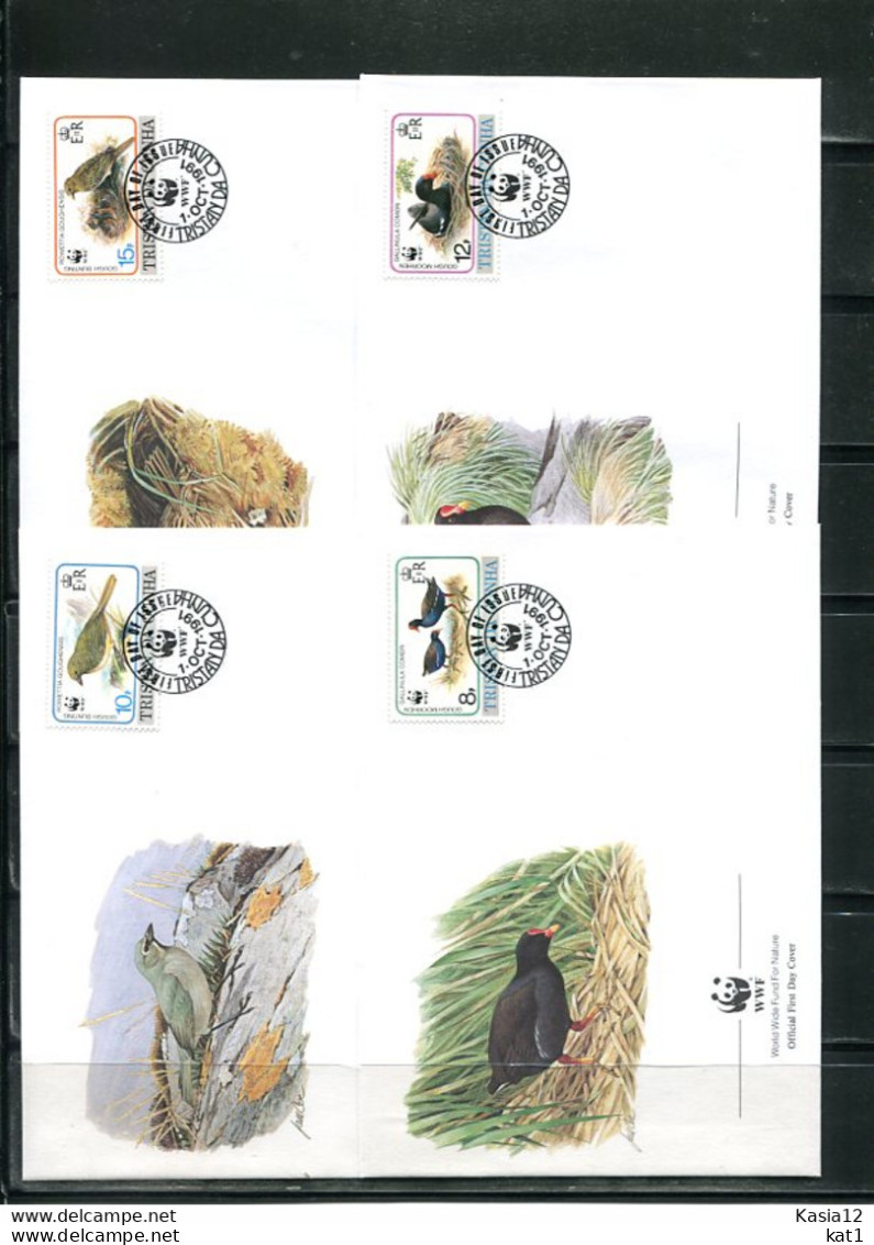 A51475)WWF-FDC Vogel: Tristan Da Cunha 513 - 516 - FDC