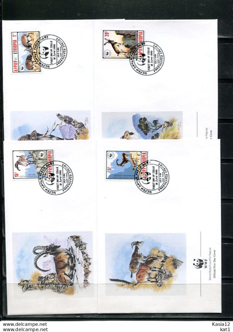A51482)WWF-FDC Saeugetiere: Aethiopien 1385 - 1388 - FDC