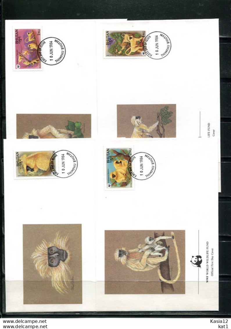 A51484)WWF-FDC Saeugetiere: Bhutan 840 - 843 - FDC