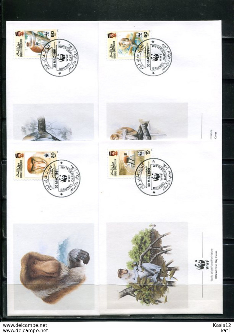 A51488)WWF-FDC Saeugetiere: Brunei 430 - 433 - FDC