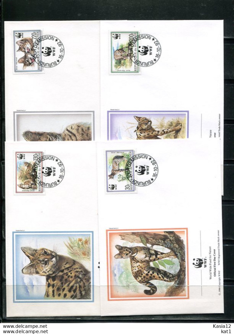 A51490)WWF-FDC Saeugetiere: Burundi 1758 - 1761 - FDC