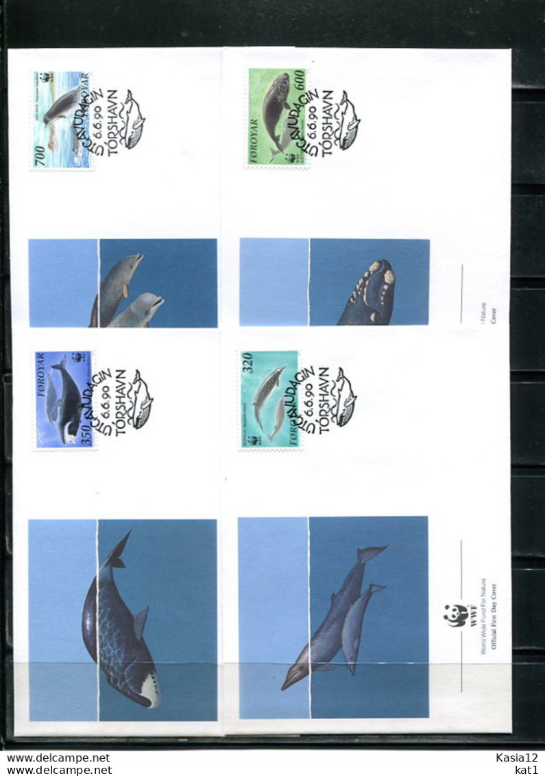 A51492)WWF-FDC Saeugetiere: Faeroer 203 - 206 - FDC