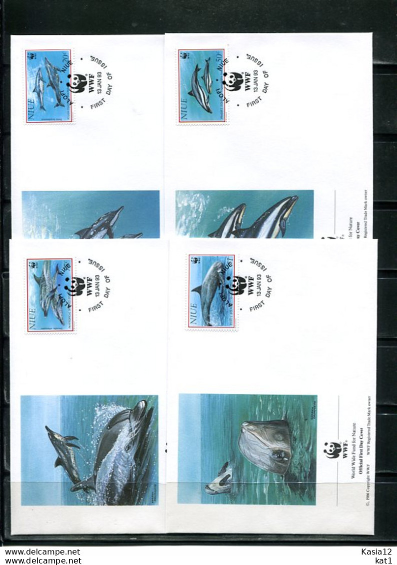 A51522)WWF-FDC Saeugetiere: Niue 822 - 825 - FDC
