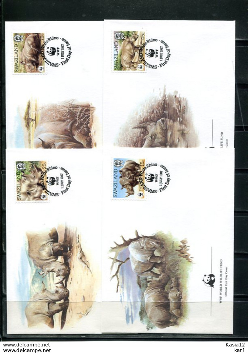 A51537)WWF-FDC Saeugetiere: Swaziland 528 - 531 - FDC