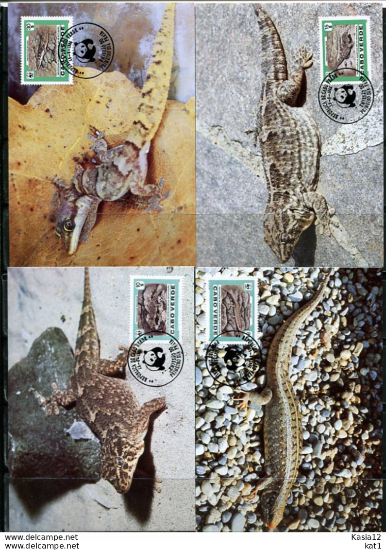 A51563)WWF-Maximumkarten Reptilien: Kap Verde 500 - 503 - Maximum Cards