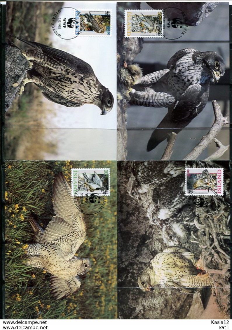 A51583)WWF-Maximumkarten Vogel: Island 776 - 779 - Maximum Cards