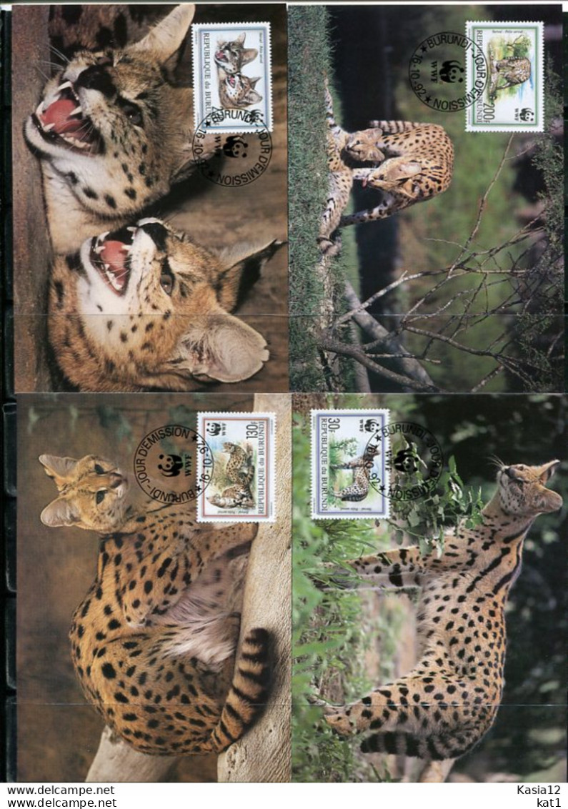 A51620)WWF-Maximumkarten Saeugetiere: Burundi 1758 - 1761 - Cartoline Maximum