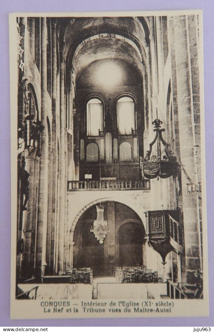 CONQUES "INTERIEUR DE L EGLISE LA NEF ET LA TRIBUNE"n'a Pas Voyagé - Conques Sur Orbiel