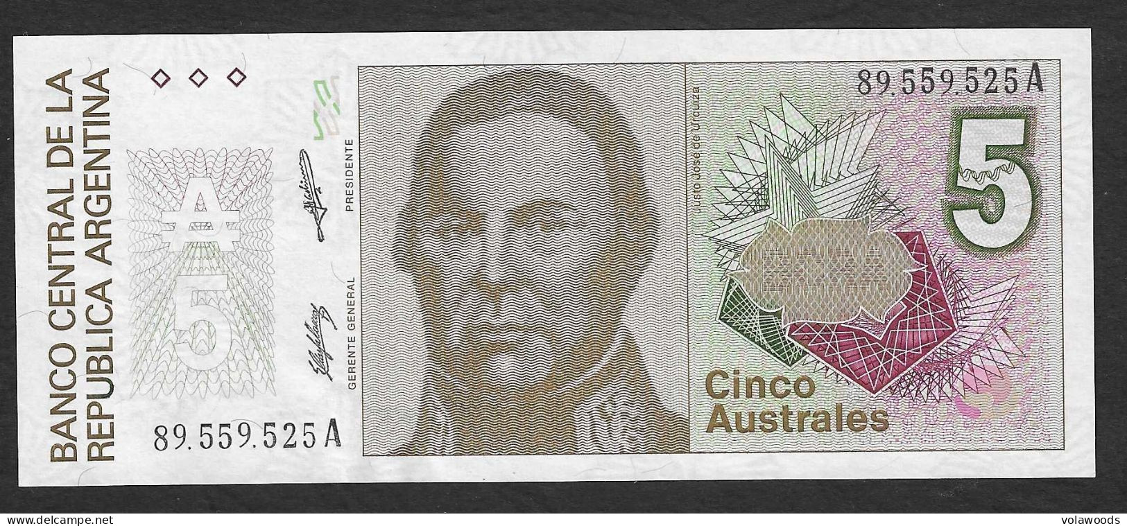 Argentina - Banconota Non Circolata FdS UNC Da 5 Australes P-324b - 1989 #19 - Argentine