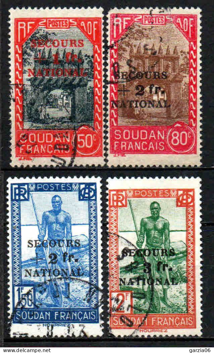 Soudan - 1941  - Tb Antérieurs Surch " Secours National "  - N° 125 à 128  - Oblit - Used - Used Stamps