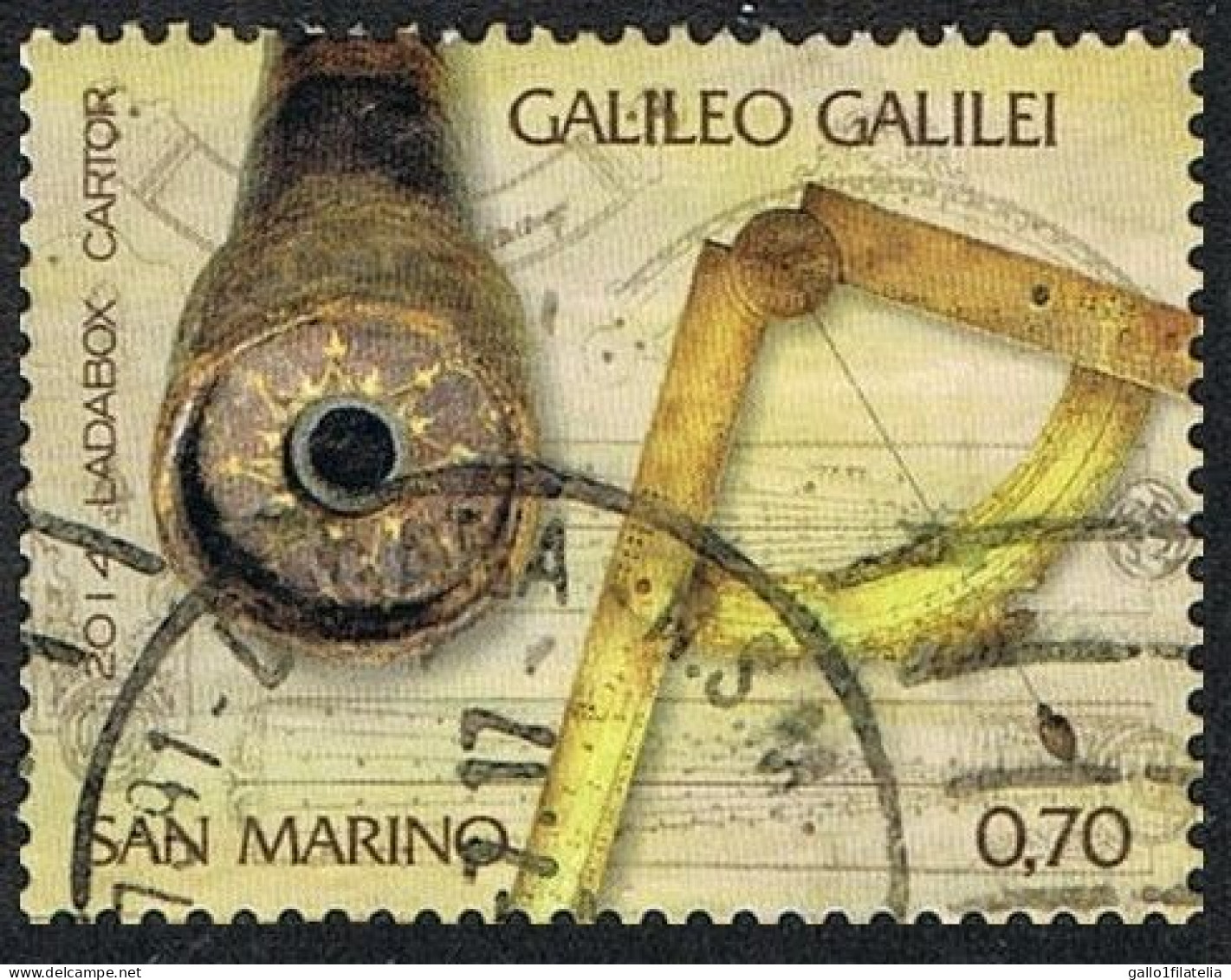 2014 - SAN MARINO - 450° ANNIVERSARIO DELLA NASCITA DI GALILEO / 450th ANNIVERSARY OF THE BIRTH OF GALILEO . USATO - Gebruikt