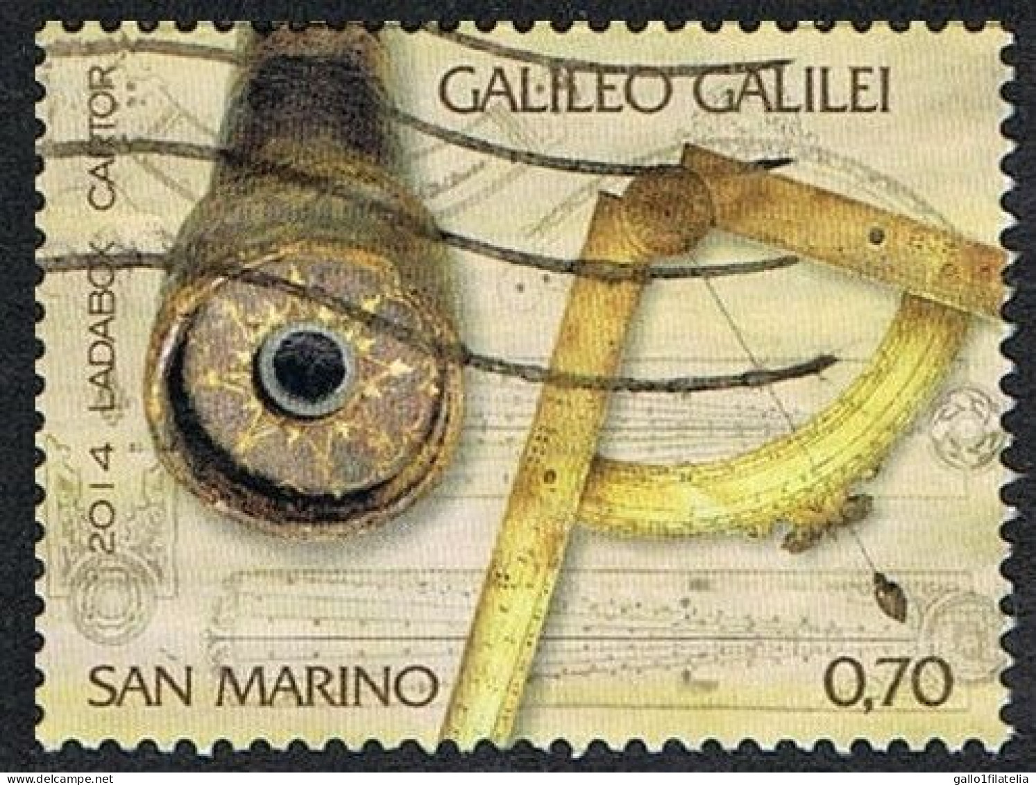 2014 - SAN MARINO - 450° ANNIVERSARIO DELLA NASCITA DI GALILEO / 450th ANNIVERSARY OF THE BIRTH OF GALILEO . USATO - Gebraucht