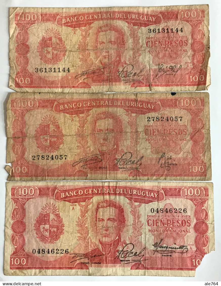 Uruguay 100 Pesos, 1967, Diferentes Firmas, P 47. - Uruguay