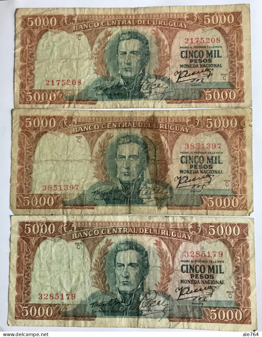 Uruguay 5000 Pesos (3), 1967, Serie C, P 50. - Uruguay