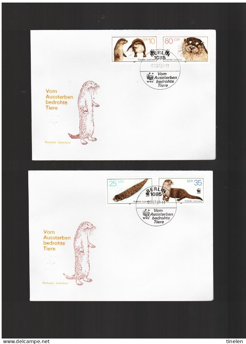 DDR - 7 7 1987  2  FDC WELTWEITWR NATURSCHUTZ - 1981-1990