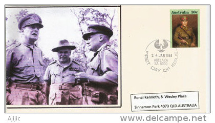 Général Mac Arthur & Marechal Thomas Blamey, Commandant En Chef Des Forces Australiennes En 1944. Entier Postal - Entiers Postaux