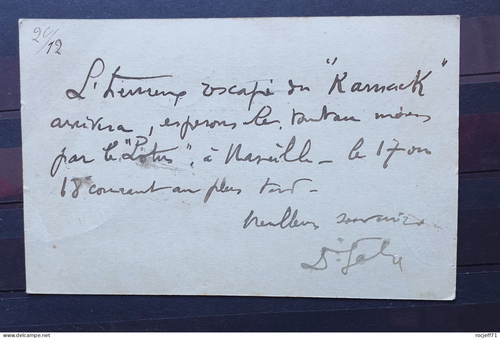 12 - 23 / Entier Postale 10 C Mouchon D'Alexandrie à Destination De St Hippolyte - Seine Et Oise - Cartas & Documentos