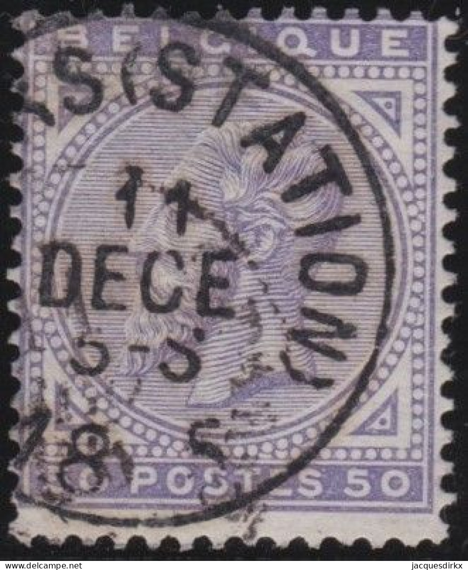 Belgie  .   OBP    .   41       .   O      .    Gestempeld     .   /   .   Oblitéré - 1883 Léopold II