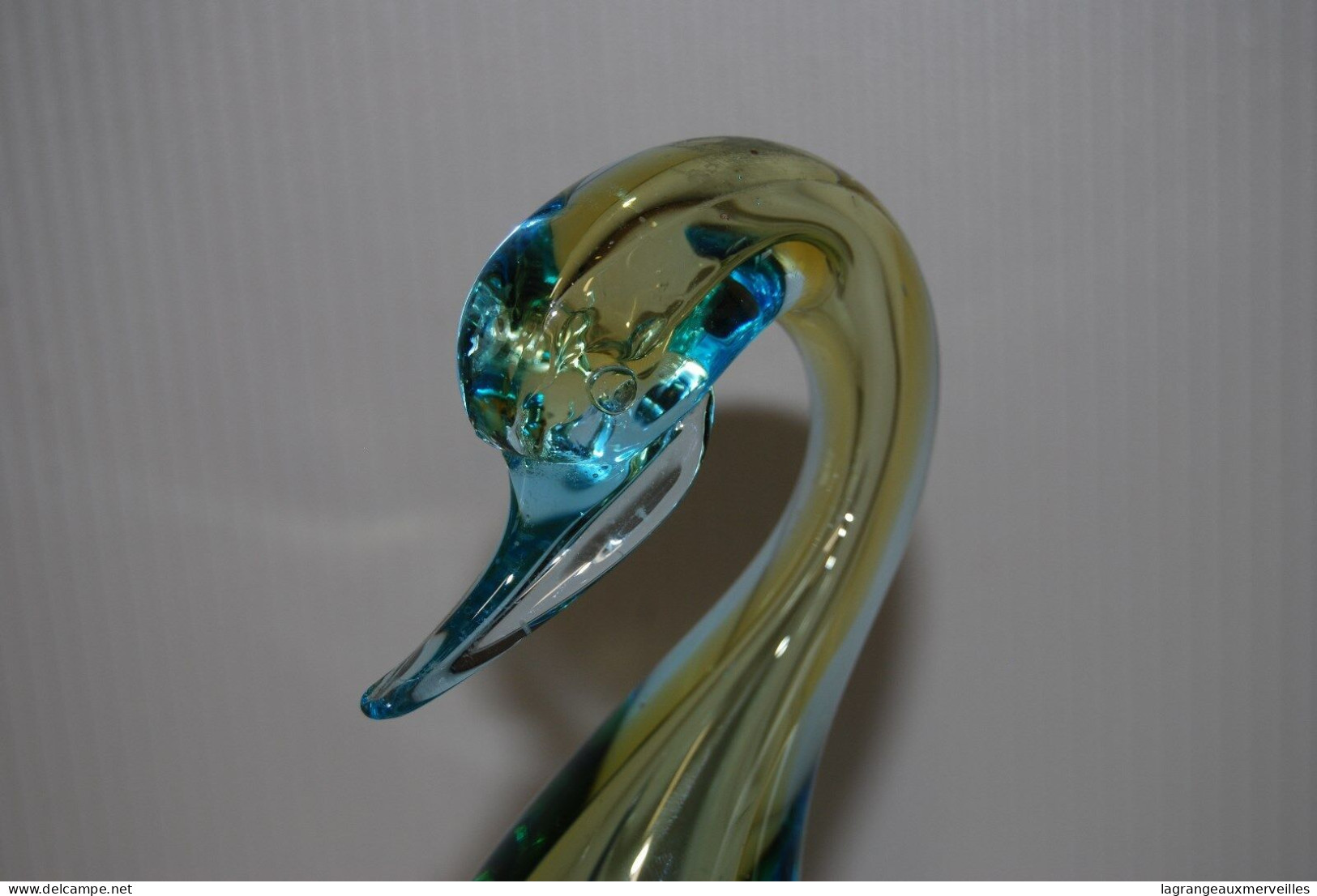 C170 Magnifique Cygne En Verre Coloré - Idee Deco - Art Nouveau / Art Déco