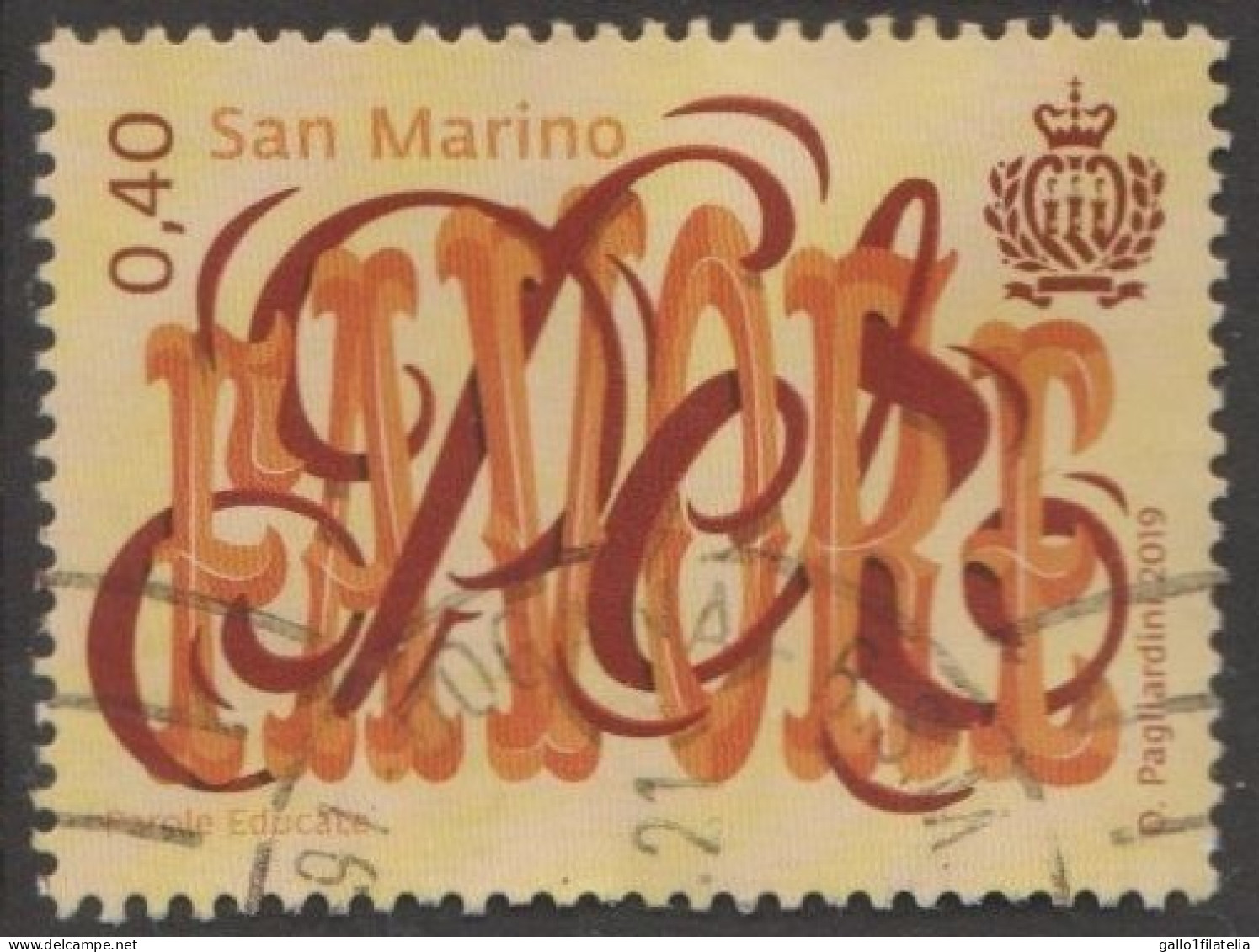 2019 - SAN MARINO - PAROLE EDUCATE / EDUCATE WORDS - USATO - Used Stamps