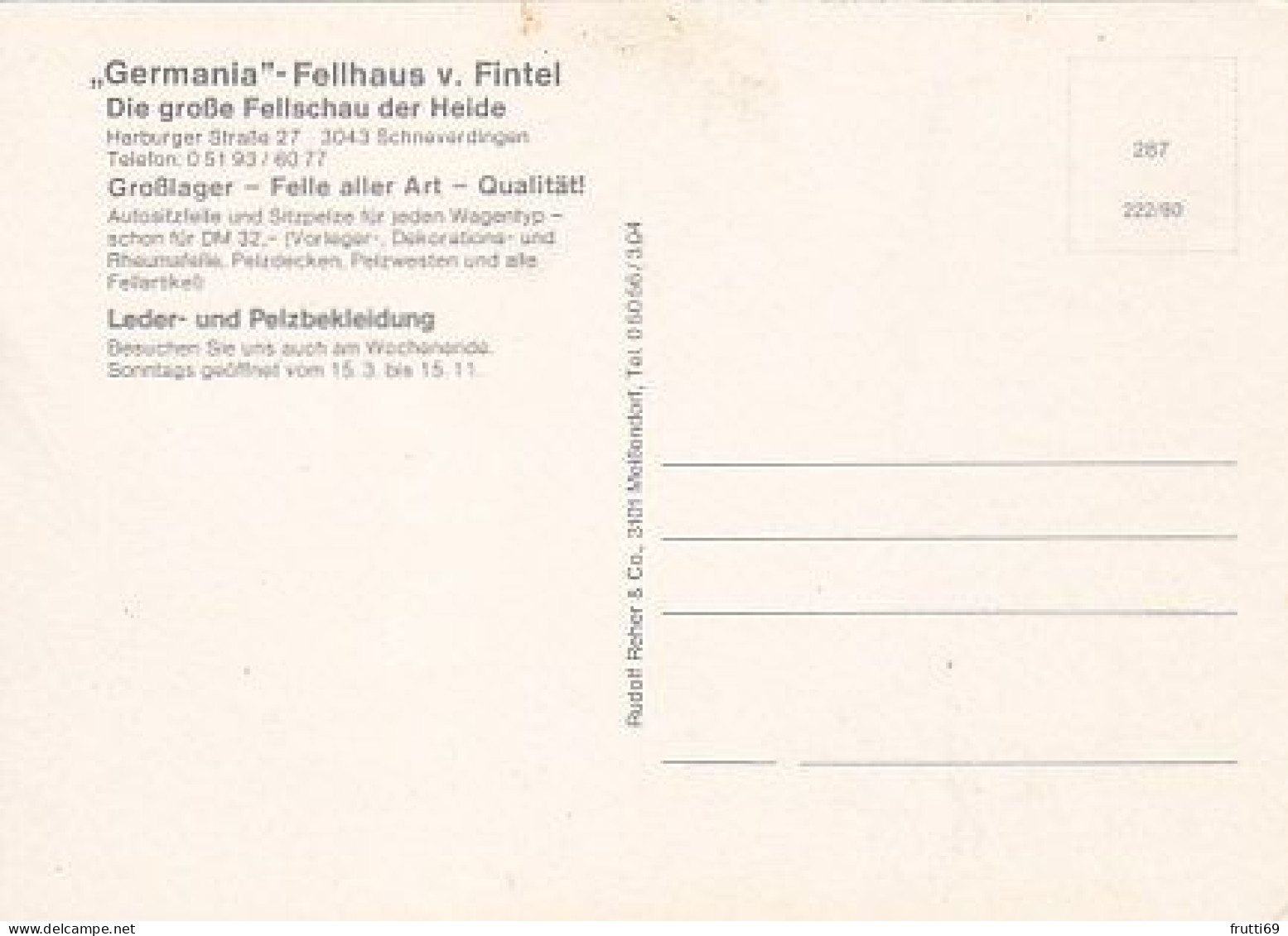 AK 185366 GERMANY - Schneverdingen - V. Fintel Germania Fellhaus - Schneverdingen