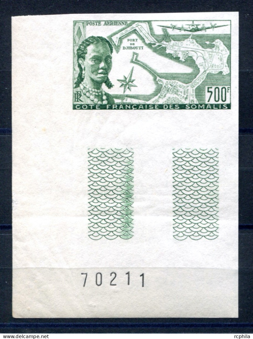 RC 26650 COTE DES SOMALIS PA N° 25 JEUNE FILLE DE DJIBOUTI ESSAI EN VERT COIN DE FEUILLE NEUF * - Unused Stamps