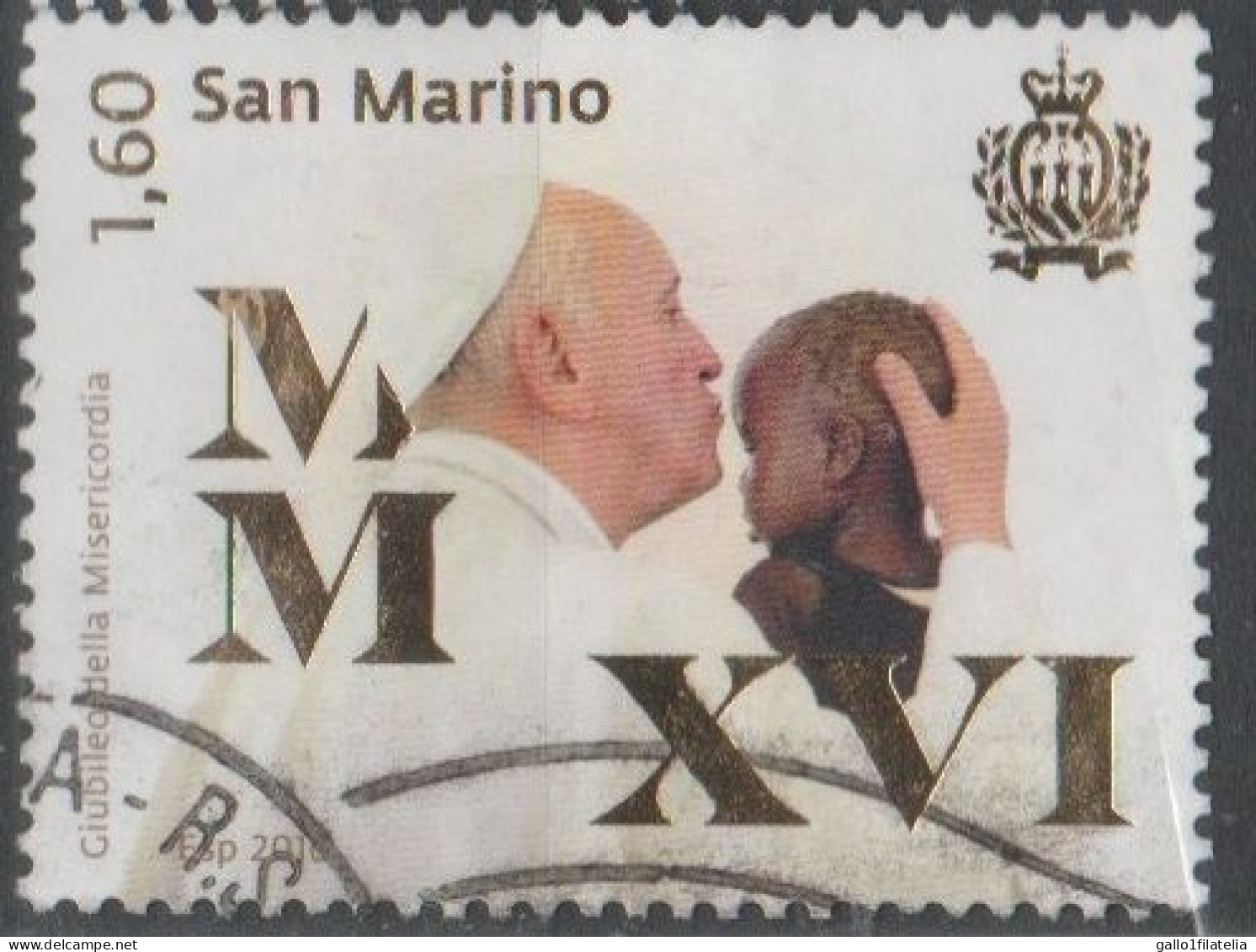 2016 - SAN MARINO - GIUBILEO DELLA MISERICORDIA - JUBILEE OF MERCY - USATO. - Usados