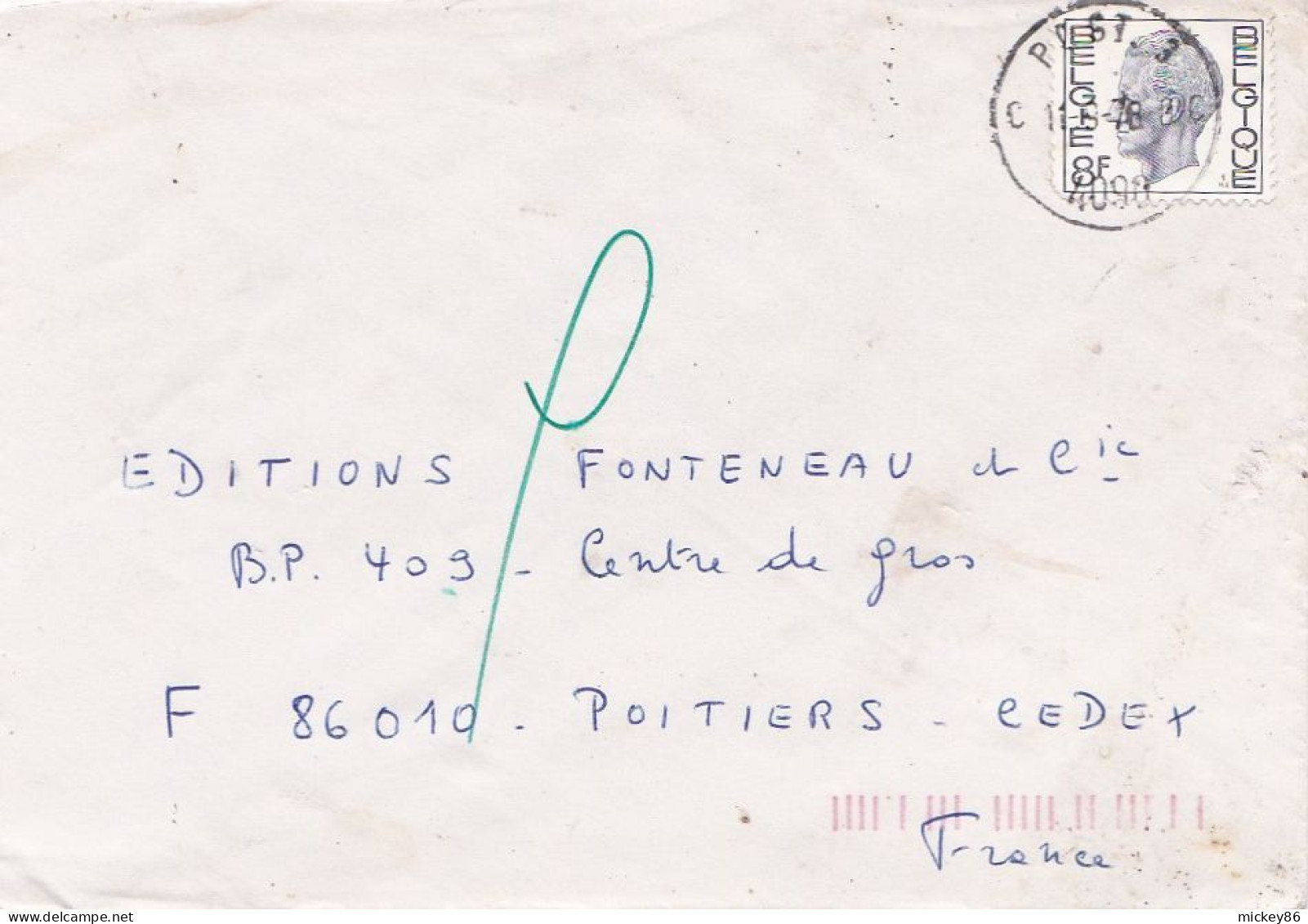 Belgique --1978--Lettre De POST 3  4090  Pour POITIERS (France)..timbre Seul Sur Lettre + Cachet  11-9-78 - Briefe U. Dokumente
