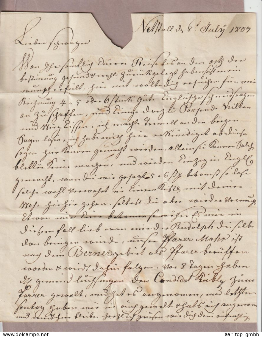 CH Heimat GL Netstal 1807-07-08 Brief Nach Amsterdam - ...-1845 Préphilatélie