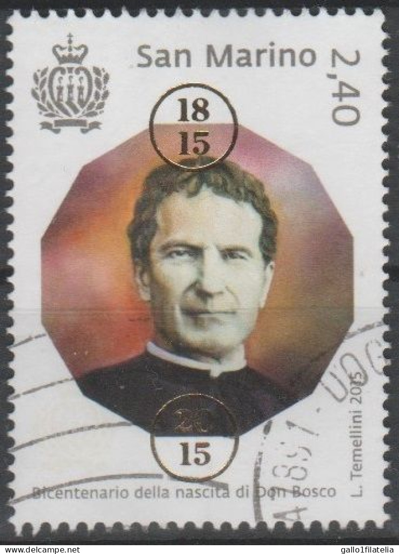 2015 - SAN MARINO - BICENTENARIO DELLA NASCITA DI DON BOSCO / BICENTENNIAL OF THE BIRTH OF DON BOSCO - USATO. - Usados