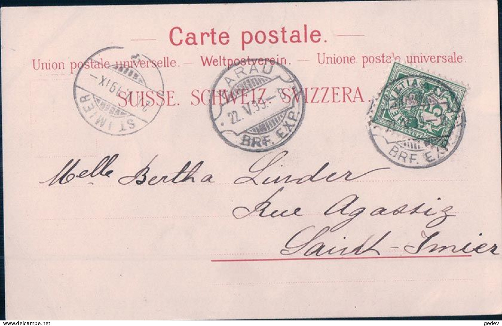 Gruss Aus Aarau AG, Litho 4 Vues (22.5.1899) - Aarau