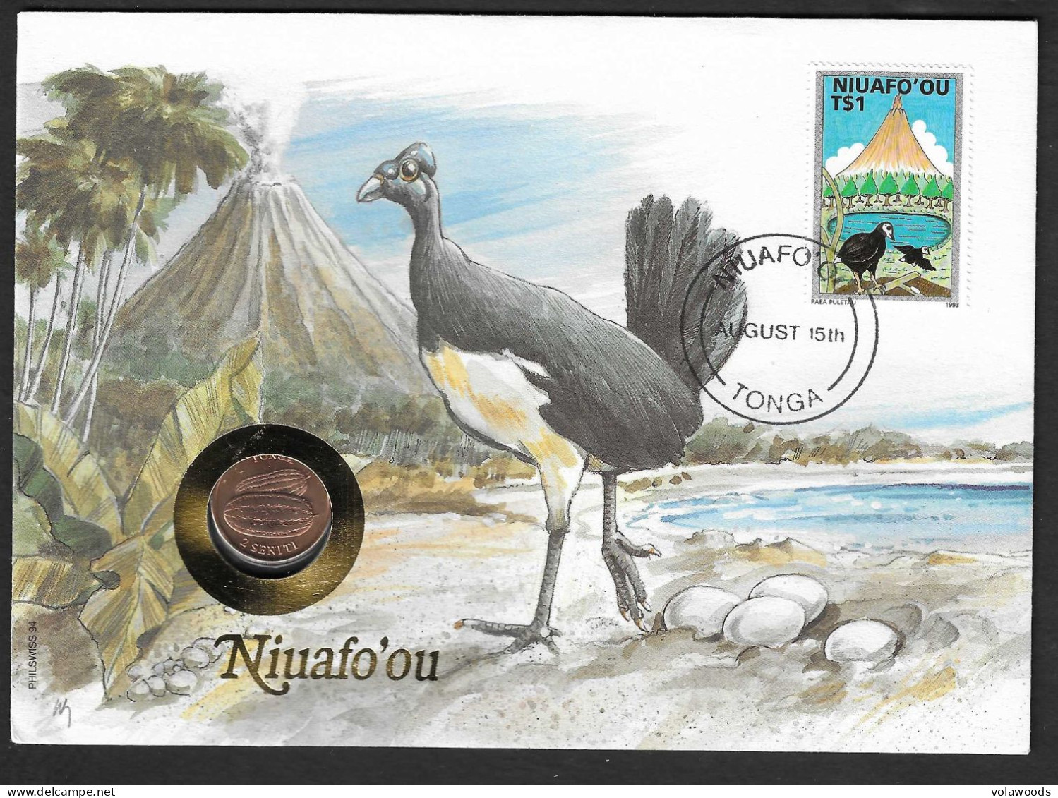 Tonga - Busta Commemorativa Con Moneta Non Circolata FDC Da 2 Seniti Km43 - 1975 - Tonga