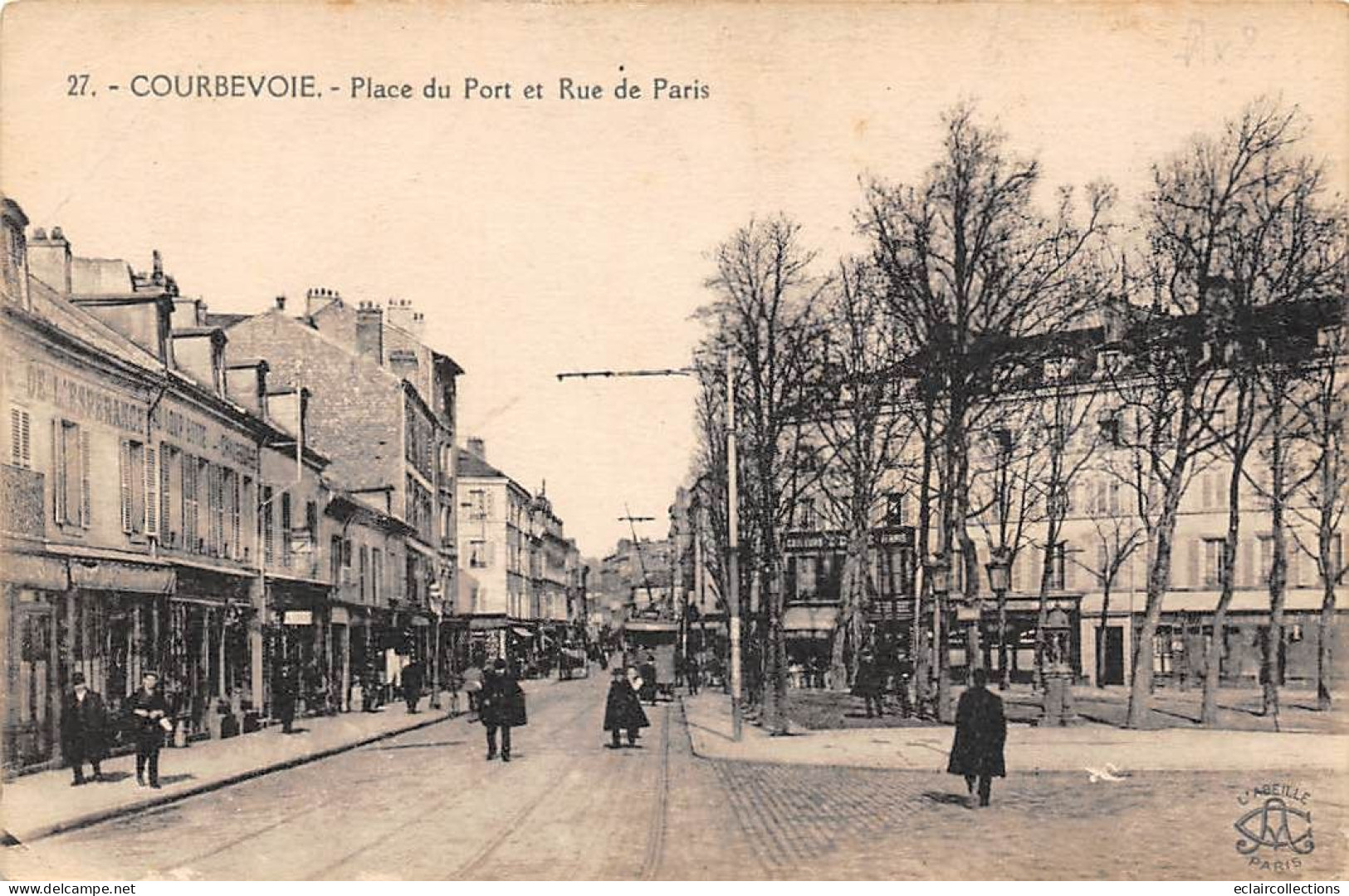 Courbevoie       92         Place Du Port Et Rue De Paris         N° 27 .   (Voir Scan) - Courbevoie