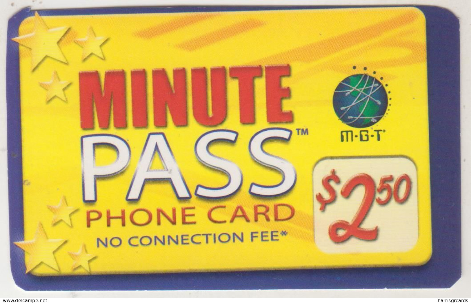 CANADA - MINUTE PASS, Millenium Global Telecom (MGT) Prepaid Card $2.50 , Used - Canada