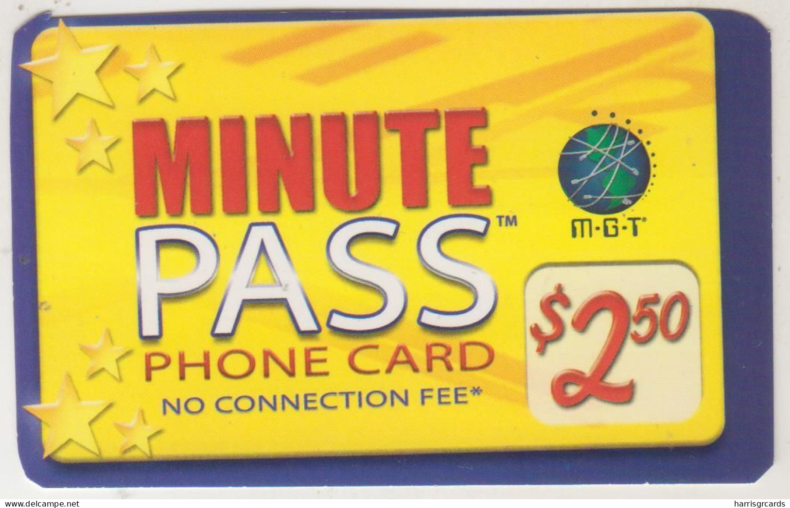 CANADA - MINUTE PASS, Millenium Global Telecom (MGT) Prepaid Card $2.50 , Used - Kanada