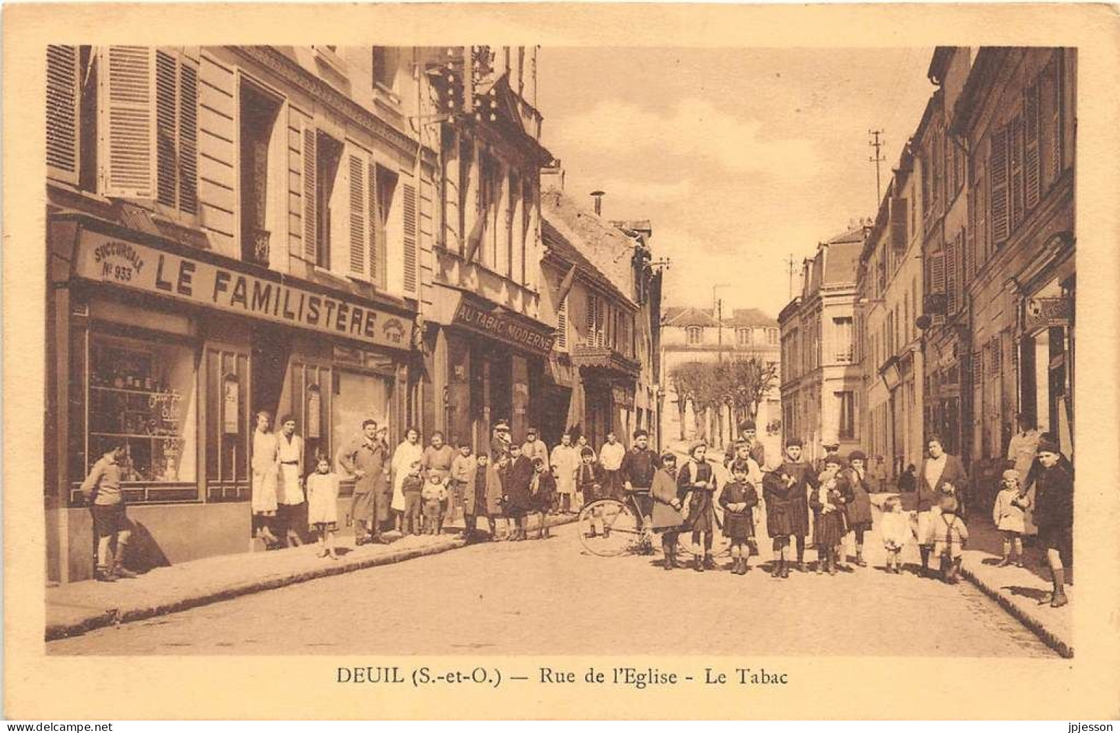 VAL D'OISE  95 DEUIL LA BARRE - DEUIL - RUE DE L'EGLISE - LE TABAC - MAGASIN "FAMILISTERE" SUCCURSALE N°933 - Deuil La Barre
