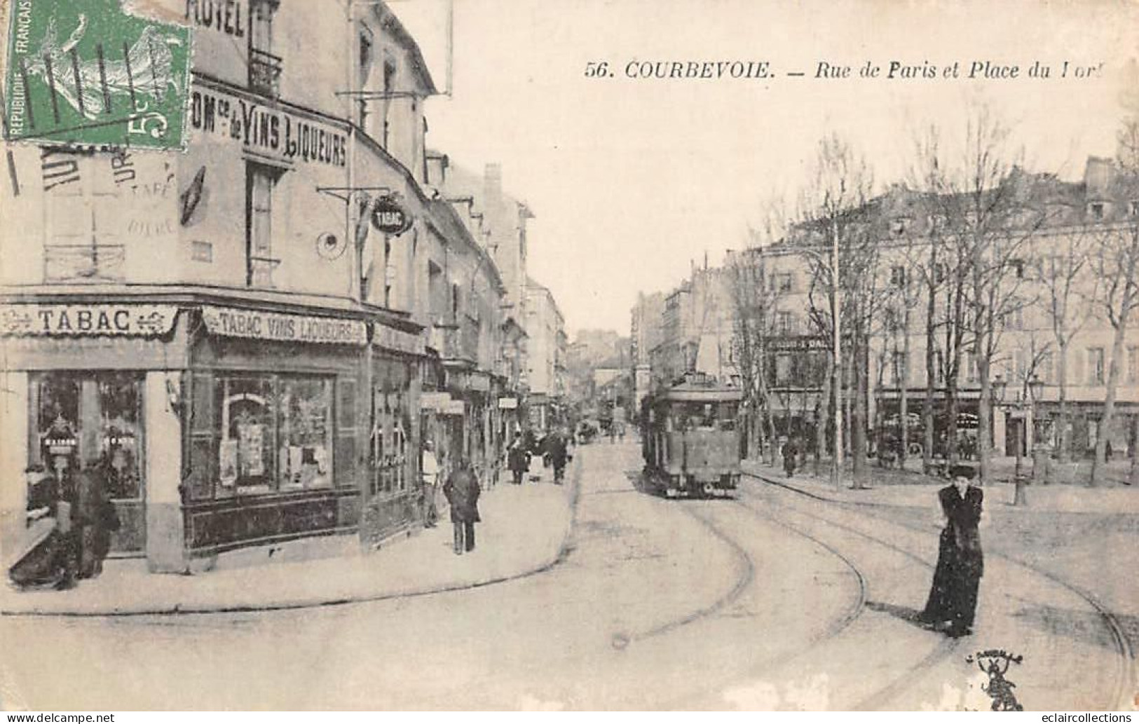 Courbevoie       92          Rue De Paris Et Place Du Port           N° 56.   (Voir Scan) - Courbevoie