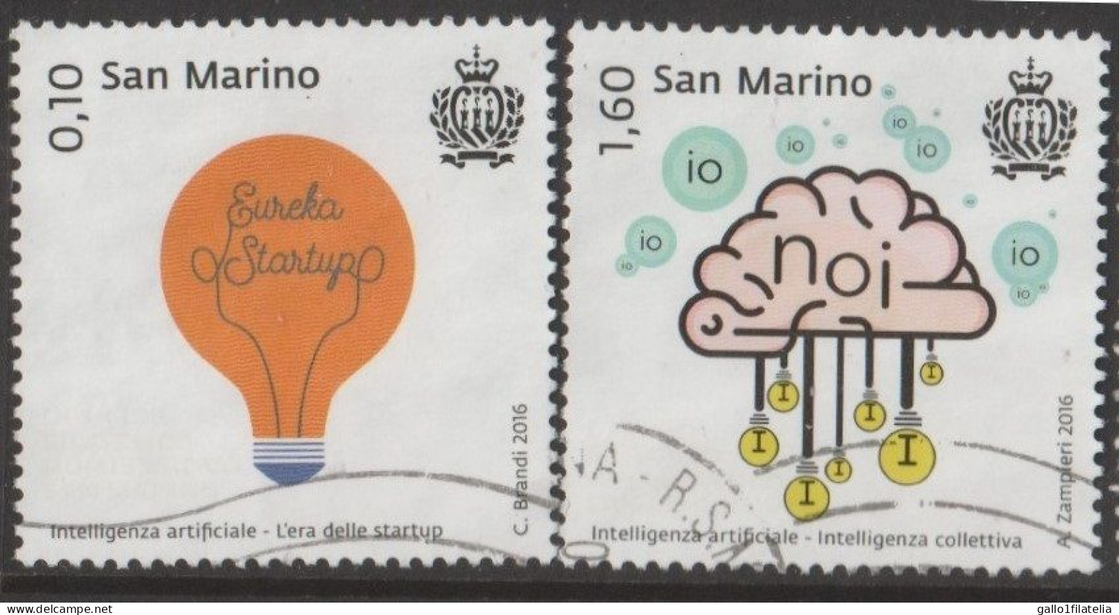 2016 - SAN MARINO - INTELLIGENZA ARTIFICIALE / ARTIFICIAL INTELLIGENCE - USATO. - Gebraucht