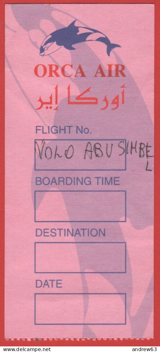 EGITTO - EGYPT - ORCA AIR - Carta D'Imbarco - Boarding Pass - Europe