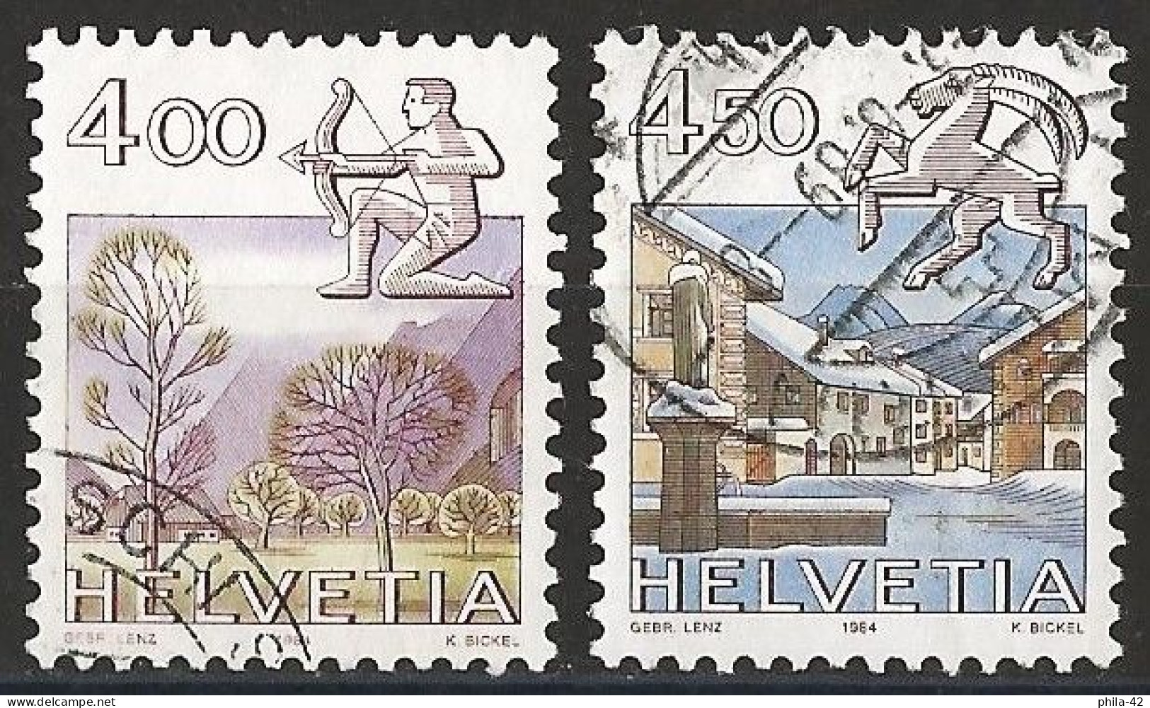 Switzerland 1984 - Mi 1265/66 - YT 1194/95 ( Signs Of Zodiac : Sagittarius & Capricorn ) - Gebraucht