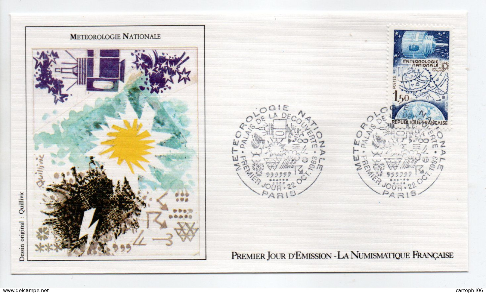 - FDC MÉTÉOROLOGIE NATIONALE - PARIS 22.10.1983 - - Climat & Météorologie