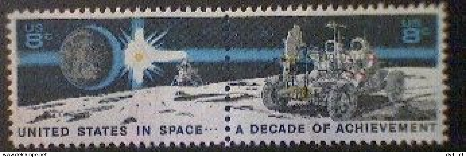 United States, Scott #1435b, Used(o), 1971, Moonscape, Continuous Pair, 8¢ - Usados