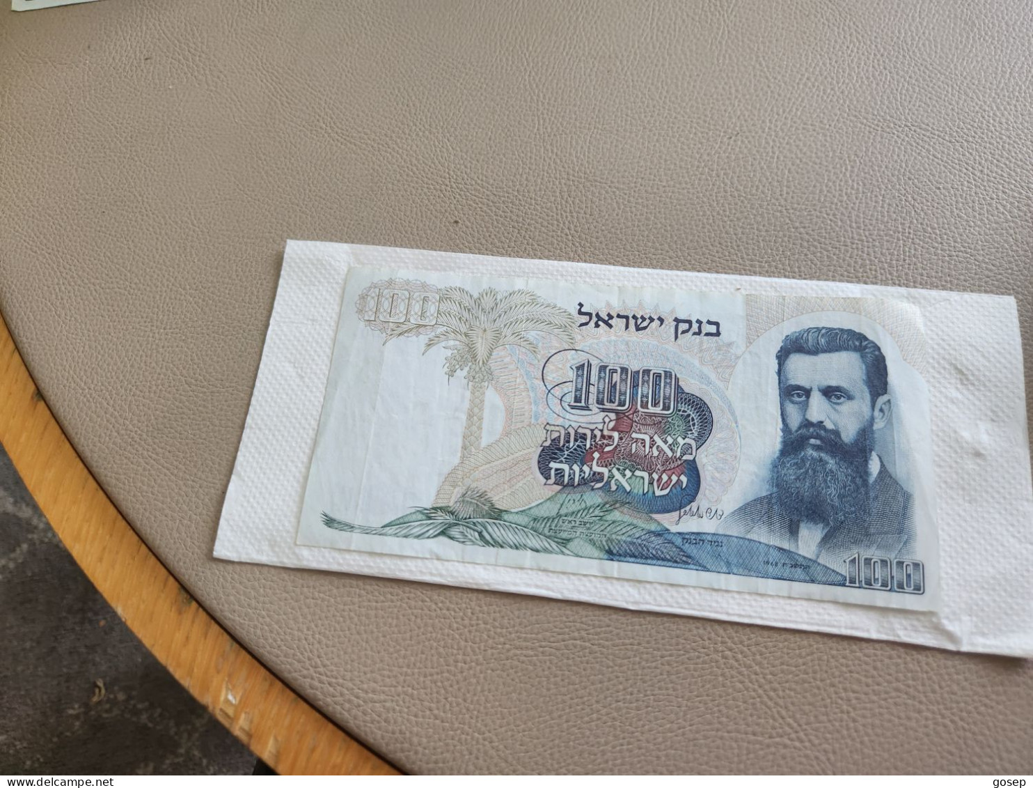 Israel-100 LIROT-BENJAMIN ZE'EV HERZL-(1968)-(BLACK-NUMBER)-(298)-(28061531-ג/0)-U.N.C-bank Note - Israel