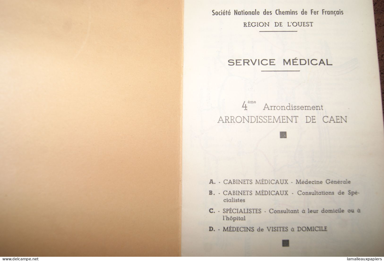 SNCF = Service Médical (arrondissement De Caen) 1954 - Ferrocarril & Tranvías