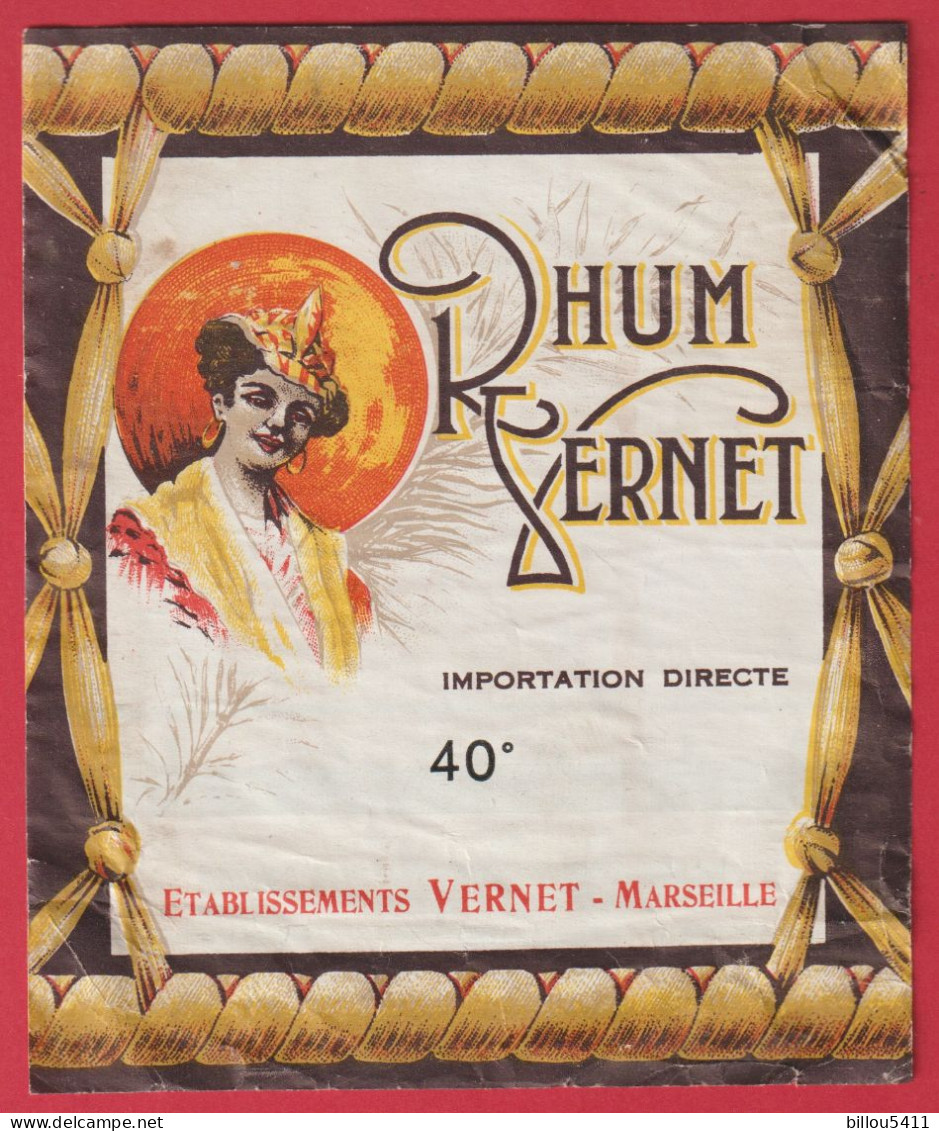 Ancienne étiquette Rhum Vernet - Rhum