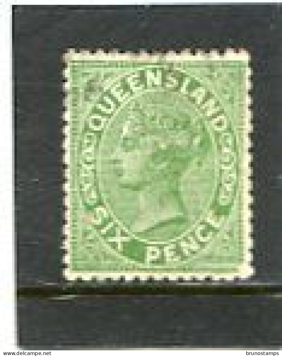 AUSTRALIA/QUEENSLAND - 1882   6d  GREEN  FINE  USED   SG 170 - Gebraucht