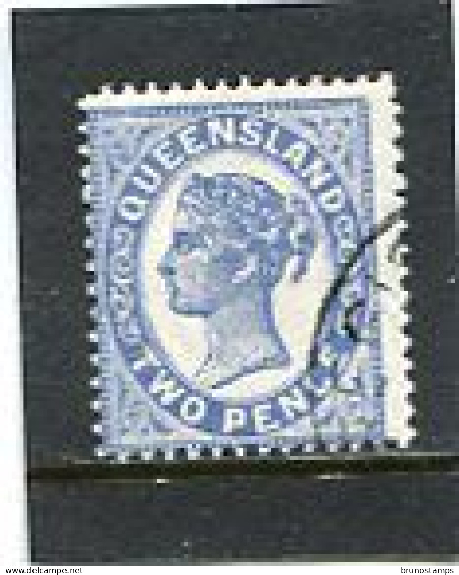 AUSTRALIA/QUEENSLAND - 1895   2d  BLUE  FINE  USED   SG 204 - Gebruikt