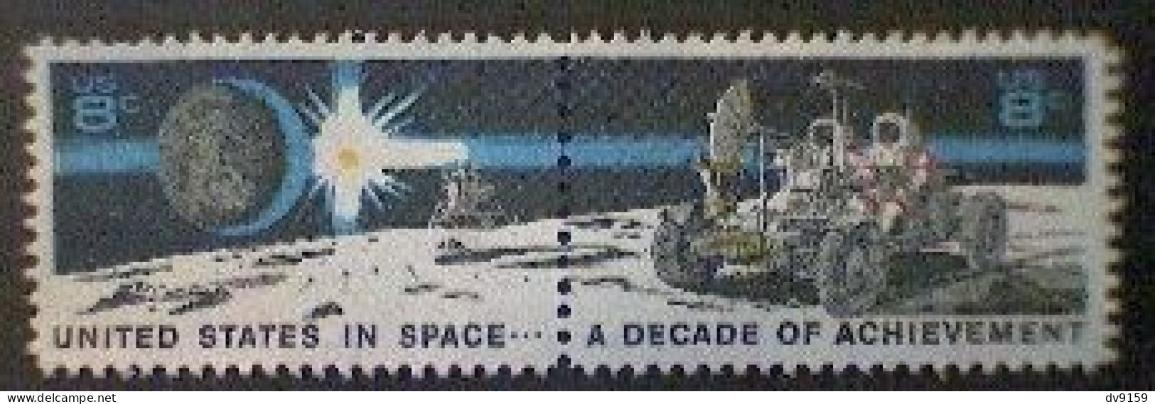 United States, Scott #1435b, Used(o), 1971, Moonscape, Continuous Pair, 8¢ - Oblitérés